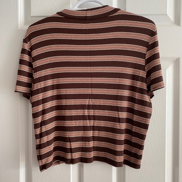 American eagle stripped moc neck top - Picture 2 of 2